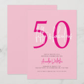 Fifty and Fabulous Blush Pink 50th Birthday Party  Kaart (Voorkant / Achterkant)