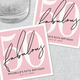 Fifty And Fabulous Blush Pink 50th Birthday Servet