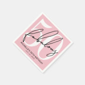 Fifty And Fabulous Blush Pink 50th Birthday Servet (Hoek)