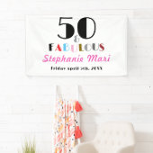 Fifty and Fabulous Bold Photo 50th Birthday Banner (Insitu)