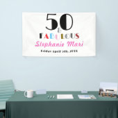 Fifty and Fabulous Bold Photo 50th Birthday Banner (Beurs)