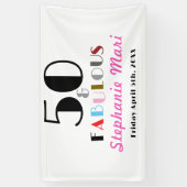 Fifty and Fabulous Bold Photo 50th Birthday Banner (Verticaal)