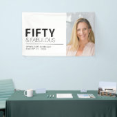 Fifty and Fabulous Bold Photo 50th Birthday Party Spandoek (Beurs)