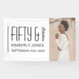 Fifty and Fabulous Bold Photo 50th Birthday Party Spandoek