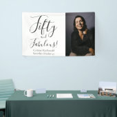 Fifty and Fabulous Bold Photo 50th Birthday Party Spandoek (Beurs)