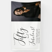 Fifty and Fabulous Bold Photo 50th Birthday Party Spandoek (Verticaal)