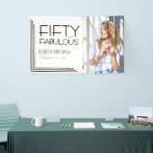 Fifty and Fabulous Bold Photo 50th Birthday Party Spandoek (Beurs)