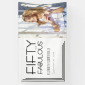 Fifty and Fabulous Bold Photo 50th Birthday Party Spandoek (Verticaal)