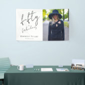 Fifty and Fabulous Bold Photo 50th Birthday Party Spandoek (Beurs)
