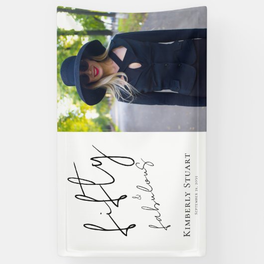 Fifty and Fabulous Bold Photo 50th Birthday Party  Spandoek (Verticaal)