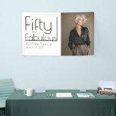 Fifty and Fabulous Bold Photo 50th Birthday Party Spandoek (Beurs)