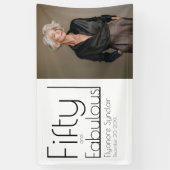 Fifty and Fabulous Bold Photo 50th Birthday Party Spandoek (Verticaal)