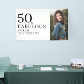 Fifty and Fabulous Bold Photo 50th Birthday Party Spandoek (Beurs)