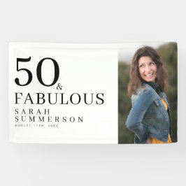 Fifty and Fabulous Bold Photo 50th Birthday Party Spandoek