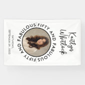 Fifty and Fabulous Bold Photo 50th Birthday Party Spandoek (Horizontaal)