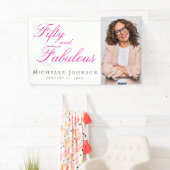 Fifty and Fabulous Bold Photo 50th Birthday Party Spandoek (Insitu)
