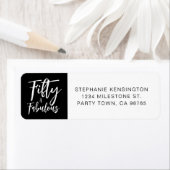 Fifty and Fabulous Bold Script 50th Birthday Party Etiket (Insitu)