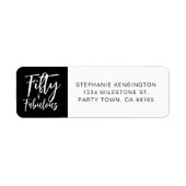Fifty and Fabulous Bold Script 50th Birthday Party Etiket (Voorkant)