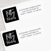 Fifty and Fabulous Bold Script 50th Birthday Party Etiket