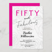 Fifty and Fabulous Floral 50th Birthday  Kaart (Voorkant / Achterkant)