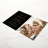 Fifty and Fabulous Gold Text Photo 50th Birthday Folie Uitnodiging (Gedraaid)