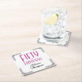 Fifty and Fabulous Hot Pink Art Deco 50th Birthday Kartonnen Onderzetters (Insitu)