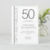 Fifty and Fabulous Modern 50th Birthday Party Kaart (Staand voorkant)