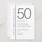 Fifty and Fabulous Modern 50th Birthday Party Kaart (Voorkant)