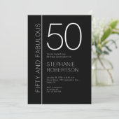 Fifty and Fabulous Modern 50th Birthday Party Kaart (Staand voorkant)