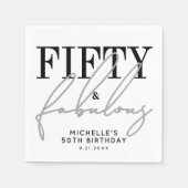 Fifty And Fabulous Modern 50th Birthday Party Servet (Voorkant)