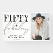 Fifty And Fabulous Modern 50th Birthday Party Spandoek (Horizontaal)