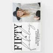 Fifty And Fabulous Modern 50th Birthday Party Spandoek (Verticaal)