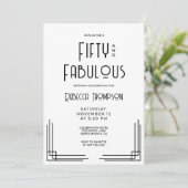 Fifty and Fabulous Modern Art Deco 50th Birthday Kaart (Staand voorkant)