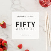Fifty and Fabulous Name Date 50th Birthday Party Servet (Insitu)
