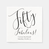 Fifty and Fabulous Name Date 50th Birthday Party Servet (Voorkant)