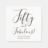 Fifty and Fabulous Name Date 50th Birthday Party Servet (Voorkant)