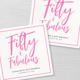 Fifty and Fabulous Name Date 50th Birthday Party Servet