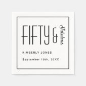 Fifty and Fabulous Name Date 50th Birthday Party Servet (Voorkant)