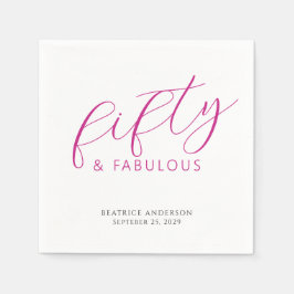 Fifty and Fabulous Name Date 50th Birthday Party Servet