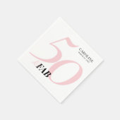 Fifty and Fabulous Name Date Birthday Invitation Servet (Hoek)