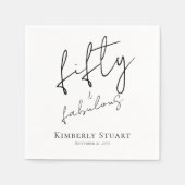 Fifty and Fabulous Name Date Script 50th Birthday Servet (Voorkant)