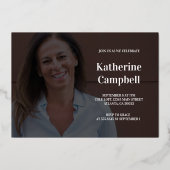 Fifty and Fabulous Photo 50th Birthday Gold Folie Uitnodiging (Achterkant)