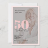 Fifty and Fabulous Photo 50th Birthday Invitation Kaart (Voorkant)