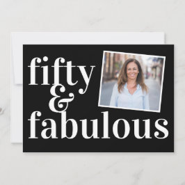 Fifty and Fabulous Photo 50th Birthday Kaart