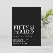 Fifty and Fabulous Photo 50th Birthday Party Kaart (Staand voorkant)