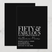 Fifty and Fabulous Photo 50th Birthday Party Kaart (Voorkant / Achterkant)