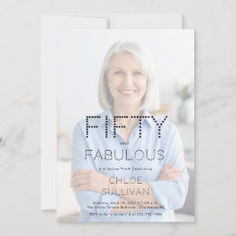 Fifty and Fabulous Photo 50th Birthday Party Kaart