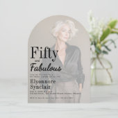 Fifty and Fabulous Photo 50th Birthday Party Kaart (Staand voorkant)