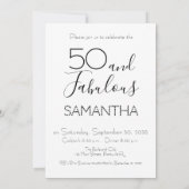 Fifty and Fabulous Photo 50th Birthday Party Kaart (Achterkant)