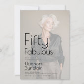 Fifty and Fabulous Photo 50th Birthday Party Kaart (Voorkant)